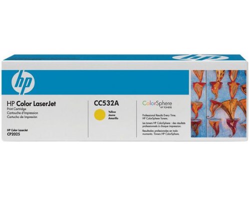 Toner d'origine HP CC532A jaune idéal pour imprimer vos dossiers de réunion