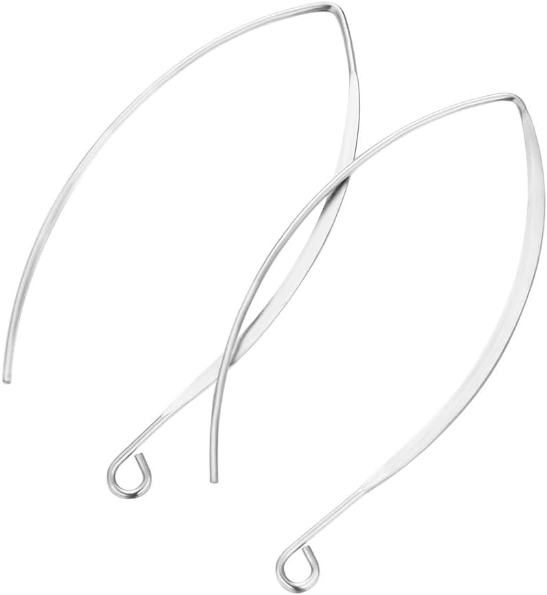 100pcs Adabele 316 Stainless Steel Flat Marquise Earring Hooks 45mm image 2
