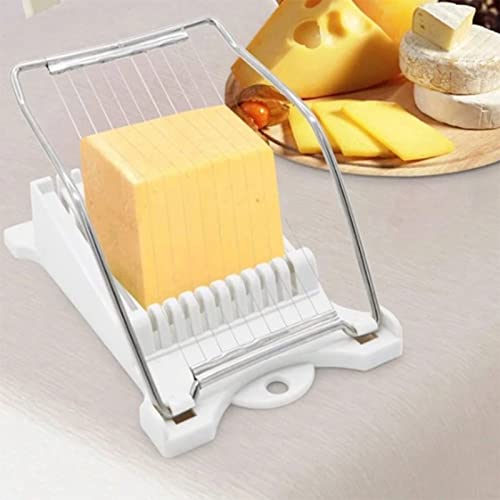 CNFZLIYUER Stainless Steel Food Slicer, Yellow/White, Multipurpose, Lightweight, 10 Cutting Blades, 11 Slices at a Time, Dishwasher Safe