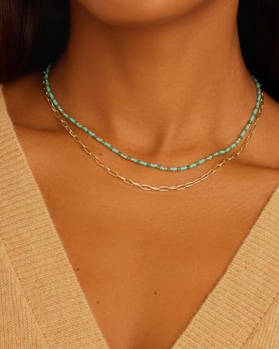 gorjana - Poppy Gem Necklace - Calming Aventurine Gemstone - 18k Gold Plating - Lasting Shine and Versatile Layering - Stylish Gift Packaging3