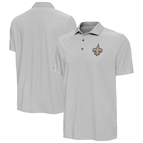 Antigua Men's Black/White New Orleans Saints Pave Polo
