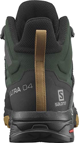 Image of Salomon Men's X Ultra 4 MID GTX Hiking Shoe, Green Gables /Black /Cumin, 14