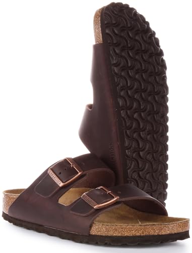Image of Birkenstock Arizona Mules /Clogs Men Brown Mules Shoes, Habana, 8 US
