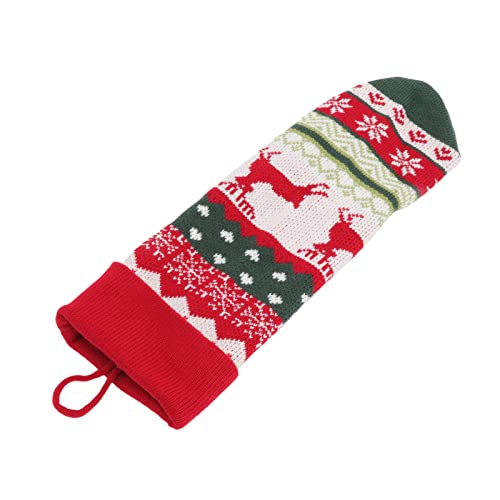 Meia De Natal De Malha BORDSTRACT, Bolsa Decorativa De Lã Para Meias Infantis Com Anel Para Pendurar