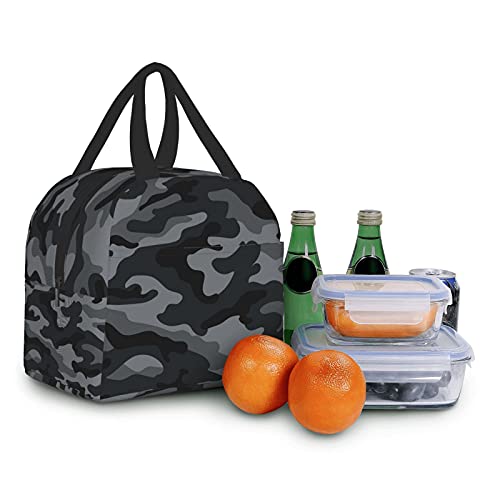 Duduho Camo Camouflage Lunch Bag Compact Tote Bag Reusable Lunch Box Container For Women Men School Office Work #TOP4