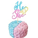 Arthsdite He or She Cake Topper - Baby Gender Reveal Cake Topper for Party Decoration , He or She Si