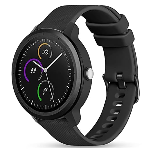 Vobafe Armband kompatibelt med Garmin Vivoactive 3/Venu/Vivomove 3/luxe/Style/HR, 20 mm mjukt silikonarmband sport ersättningsband för Vivoactive 3 Music/Forerunner 245/645 Music, svart