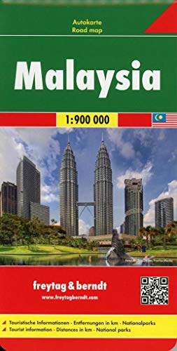 Malaysia, Autokarte 1:900.000: Touristische Informationen, Entfernungen in km, Nationalparks (freytag & berndt Auto + Freizeitkarten)
