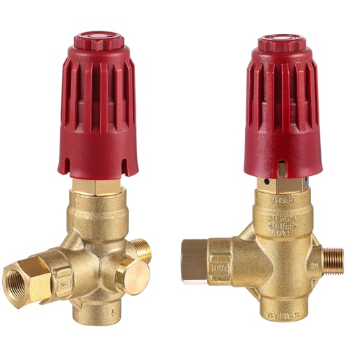Threlaco 2 Pcs Upgraded 350 Unloader Valve Pressure Washer Pump with Knob, Compatible with Vb350/ar/comet/cat Pump/be/catpump Max. 390 Bar 10.5 Us Gpm 5650psi, Oem Bypass Valve