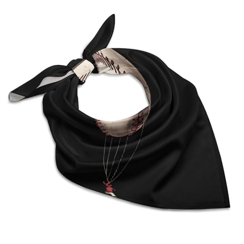 Baseball Hot Air Balloon Silk Like Head Scarf for Women Bandana for Hair Wrapping Fashion Accessory Square Hair Scarves 25