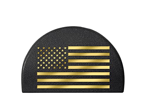 NDZ Performance Jentra JP-1 Grip Slug Plug for Glock 17 19 20 21 22 23 24 31 32 34 35 37 38 GEN 1-3 Custom Engraved - US Flag - Light Gold Paint Fill