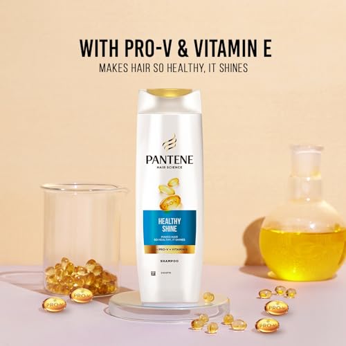 Image of Pantene Hair Science Healthy Shine Shampoo 340ml,with Pro-Vitamins & Vitamin E,makes hair so healthy for shiny hair,for all hair types, shampoo for women & men, shampoo for healthy hair