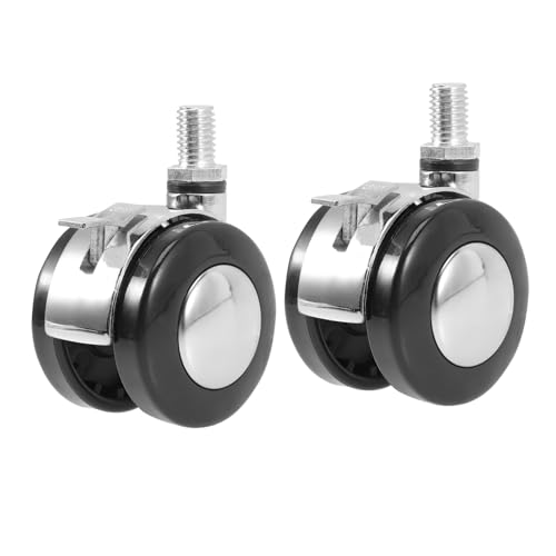Angoily 2 piezas Ruedas con Freno para Silla de Oficina de Ruedas Giratorias Resistentes y Silenciosas Accesorio de Repuesto para Sillas de Escritorio