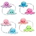 Comius Sharp Octopus TyeRing Peluche 4 Pcs Pochettes Peluche Réversibles Toys en Peluche, Porte-clés en Peluche à Facettes, pour Les Nourrissons Adultes Adolescents Humeur Moût émotion