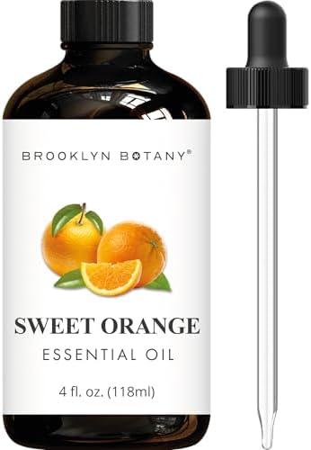 Brooklyn Botany Sweet Orange Essential Oil - Huge 4 Fl Oz - 100% Pure and Natural - Premium Grade with Dropper - for Aromatherapy and Diffuser