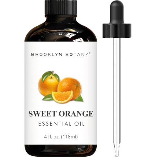 Brooklyn Botany Sweet Orange Essential Oil – Huge 4 Fl Oz – 100% Pure and Natural – Premium Grade with Dropper – for Aromatherapy and Diffuser