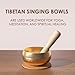 REGIS Tibetan Singing Bowl Set ， Mindfulness, and Stress Relief zen decor，Bowl Handcrafted in Nepal for Healing and Mindfulness (gold, 3 inch)