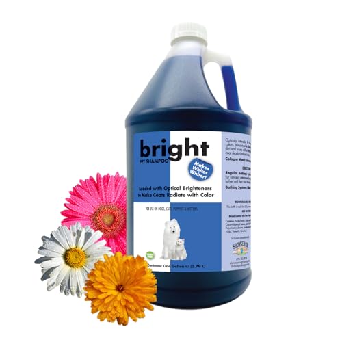 Bright White Pet Shampoo for Dogs and Cats 1 Gallon | Cruelty-Free | Paraben-Free | Biodegradable and Non-Toxic | Brightens All Coat Colors | Made in The USA