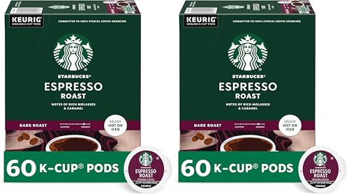 Image of Starbucks K-Cup Coffee Pods, Dark Roast Coffee, Espresso Roast for Keurig-Coffee Makers, 100% Arabica, 10 Count (Pack of 12)