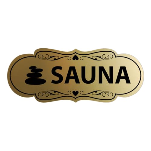 Panneau de sauna doré brossé Signs ByLITA plaque de porte taille M