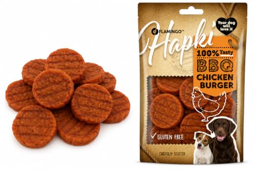 Snacks para Perros - Hapki Mini Burger de Pollo - Sin Gluten - 85 g - Flamingo
