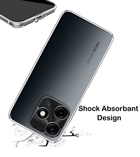 Image of Soft Silicone TPU Back Cover Compatible with Tecno Spark 10C
