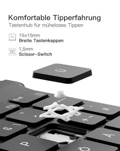 Inateck Hülle mit Tastatur Samsung Tab A9+/A9 Plus 11, abnehmbar – Ansicht 5