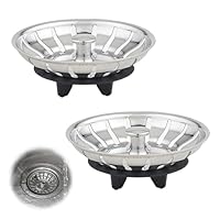 Oiieco Spülbecken Siebkörbchen 2er Set, Ø 80 mm, Mit DREI-Bein Gummidichtung, Kompatibel Mit IKEA ATLANT Und DOMSJÖ, Ersatzteil Für Spüle Siphon, Küche Stöpsel Sieb, Alter Typ