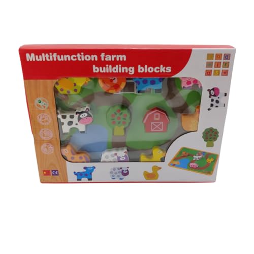 Brinquedo Educativo de Madeira Labirinto Fazenda Animal