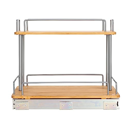 Household Essentials Bamboo and Silver Iron Two-Tier Slide-Out Organizer by Household Essentials - Image 8