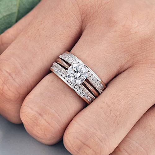 Blongme Ring Enhancer Cathedral And Classic Enhancer Ring Guard For Engagement Ring Aaaaa Cz 925 Sterling Silver Size 8 #TOP5