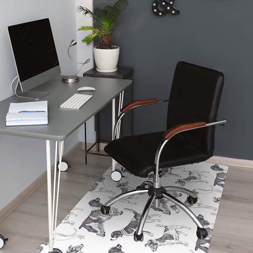 Tapis de chaise 120x90 cm imperméable en PVC style bohème - 5
