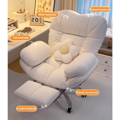 Chaise de bureau inclinable gris clair réglable pour ordinateur LWX