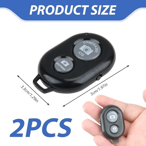 2 Piezas Bluetooth Temporizador Obturador, Control Remoto Bluetooth para Fotografía Móvil, Disparador Automático para Selfies y Fotos de Grupo, Compatibilidad con iOS y Android, Portátil y Fácil - imagen 2