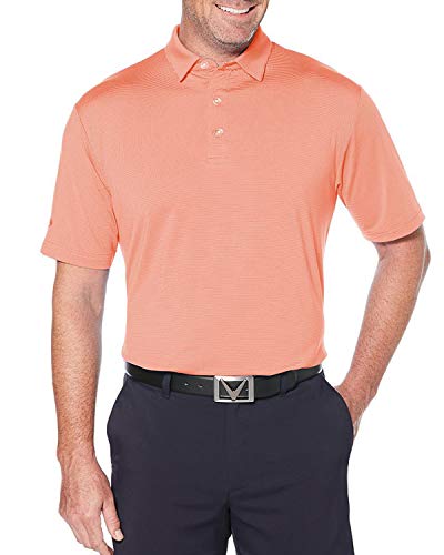 Callaway Basics Short Sleeve Fine Line Stripe Golf Polo Shirt,