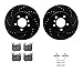 Dynamic Friction Company Rear Brake Rotors-Drilled and Slotted-Black with 5000 Euro Ceramic Brake Pads includes Hardware 8612-31078