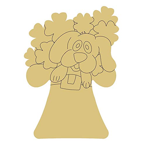 Lucky Dog Design by Lines Cutout Unfinished Wood St. Patrick's Day Decor Door Hanger MDF Shape Canvas Style 12Art 1 (12")