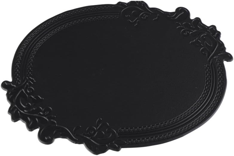 Oval Embossed Leather Placemat Retro Non-Slip Heat Insulation Western Table Mat