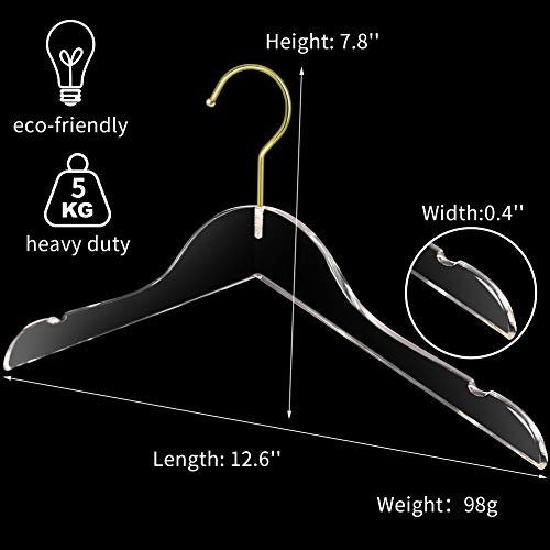 10 Pack Clear Acrylic Children's Hangers Kids Hanger Baby Toddler Infant-Hangers Clear Premium Hangers For Kids Clothes Closet (Clear) #TOP6