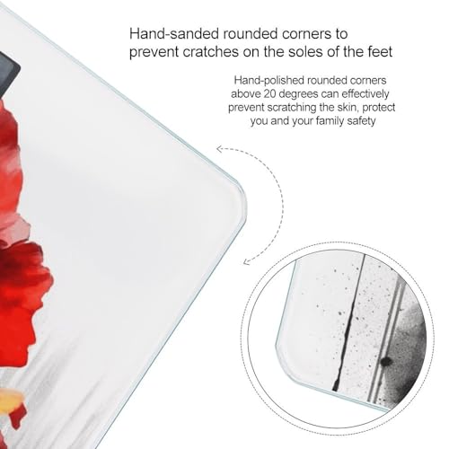 Báscula digital de baño con diseño floral y vidrio templado miniatura 4