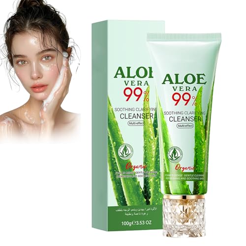 Eazerom 05 100g Limpiador Facial de Aloe Vera, Limpiador Facial, Rico en Aloe Vera, Para pieles secas y sensibles, Hidratación profunda & Limpieza de poros para todo tipo de piel
