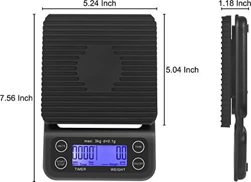 Coffee Scale with Timer Small, Apexstone Espresso Scale with Timer Small, Espresso Coffee Scale with Timer for Pour Over Coffee (Batteries Included)