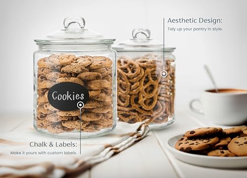 image for KooK Glass Kitchen Jars, Food & Cookie Storage Containers for Pantry, 