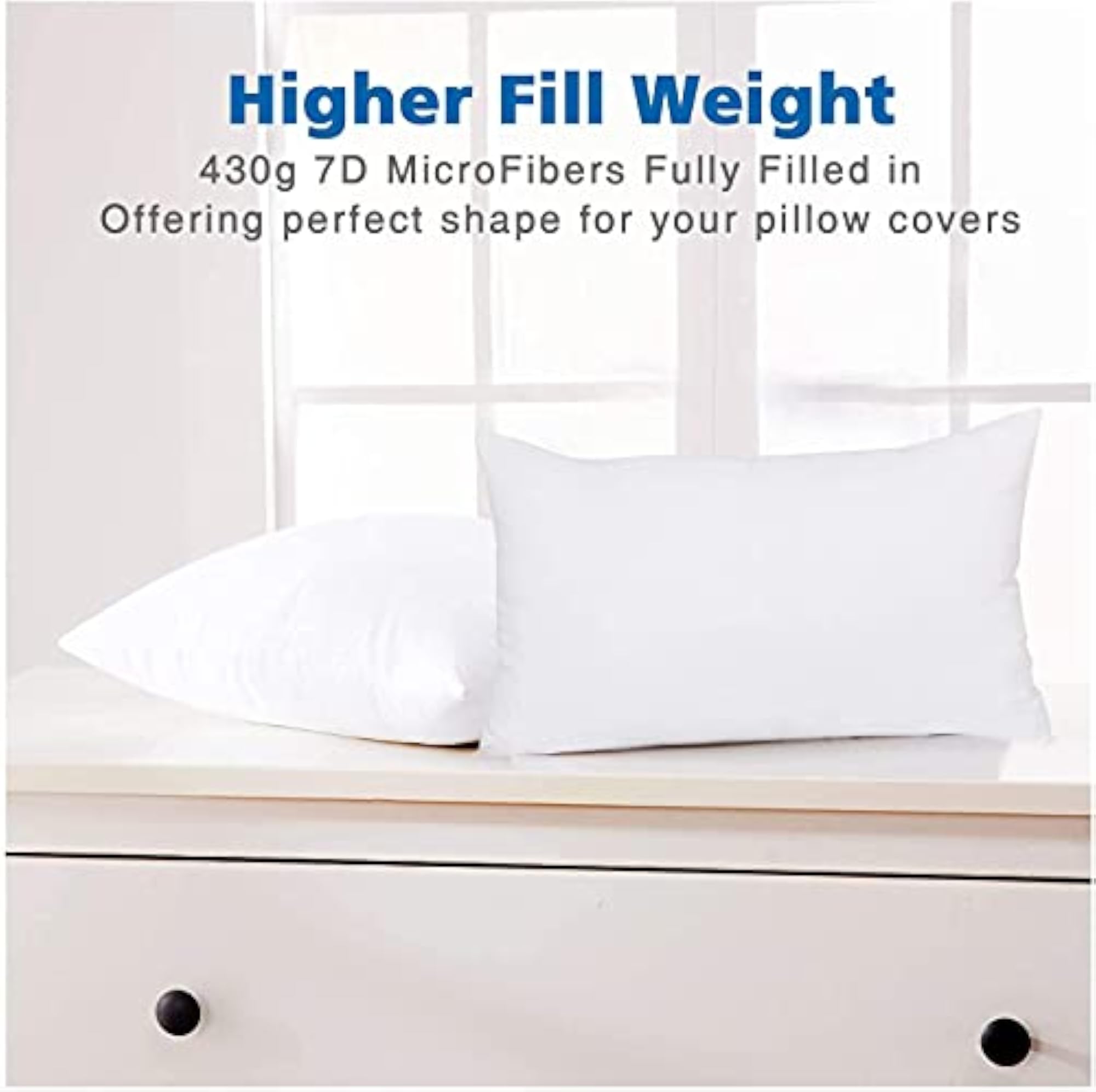 Combo Set of 2 Micro Filled Plain Microfiber Pillows for Comfortable Sleep