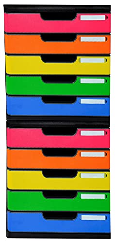 Exacompta 301798D Cassettiere, Nero/Arlecchino