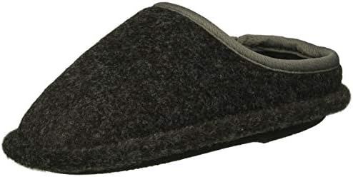 Dearfoams Boy's DF Plaid Clog Slipper, Black, 7-8 Medium US Little Kid