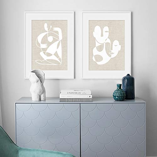 Toile abstraite 70 x 100 cm : lot de 2 impressions pour mur chic de salon