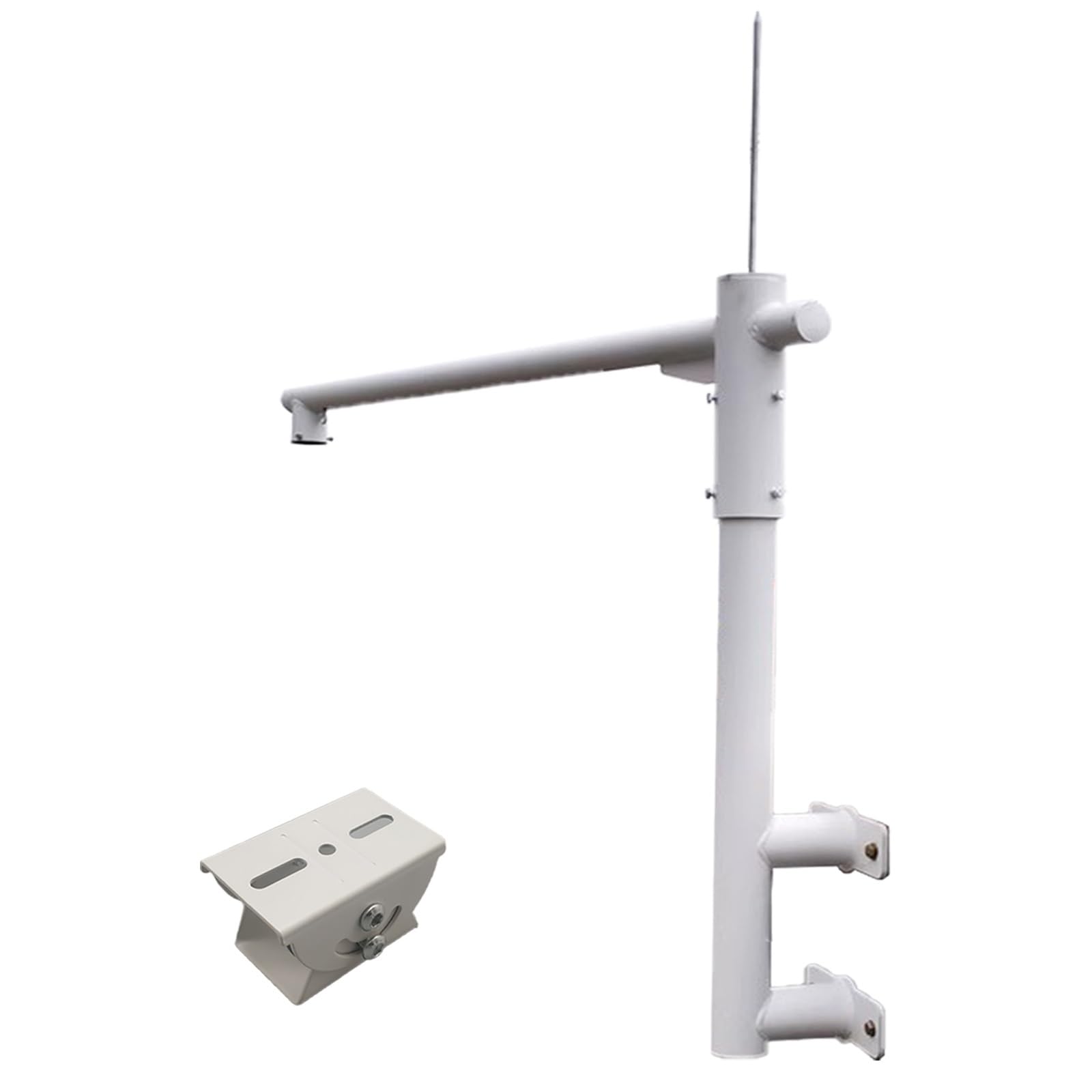 staffa per telecamera esterna Supporto universale per palo per telecamera, estensione per palo per telecamera di sicurezza Bullet/Dome, colonna porta palo per sorveglianza(L 1.2m/47in,H 1.2m/47in)