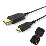 【Ultra delgado y flexible】Cable Micro HDMI a HDMI más delgado y flexible del mundo, el cable de 2mm de diámetro se adapta perfectamente a espacios reducidos. Diseñado para aplicaciones de cardán, estabilizador de cámara y equipos donde se requiere flexibilidad y enrutamiento de cable compacto.