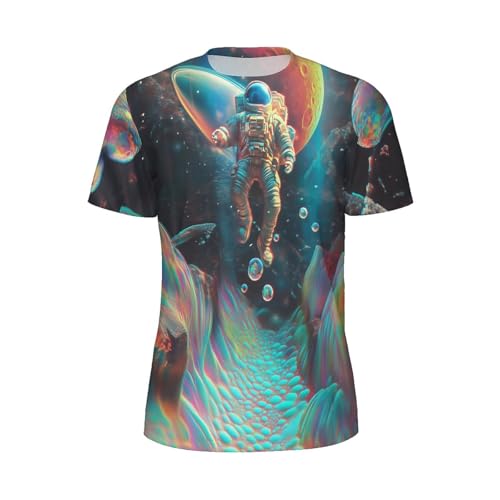 T-shirt imprimé 3D astronaute pour homme en grande taille XL